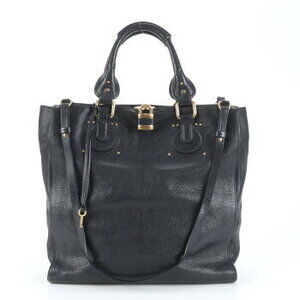 Chloe Paddington Cadena Padlock Leather Shoulder Bag Tote hologram